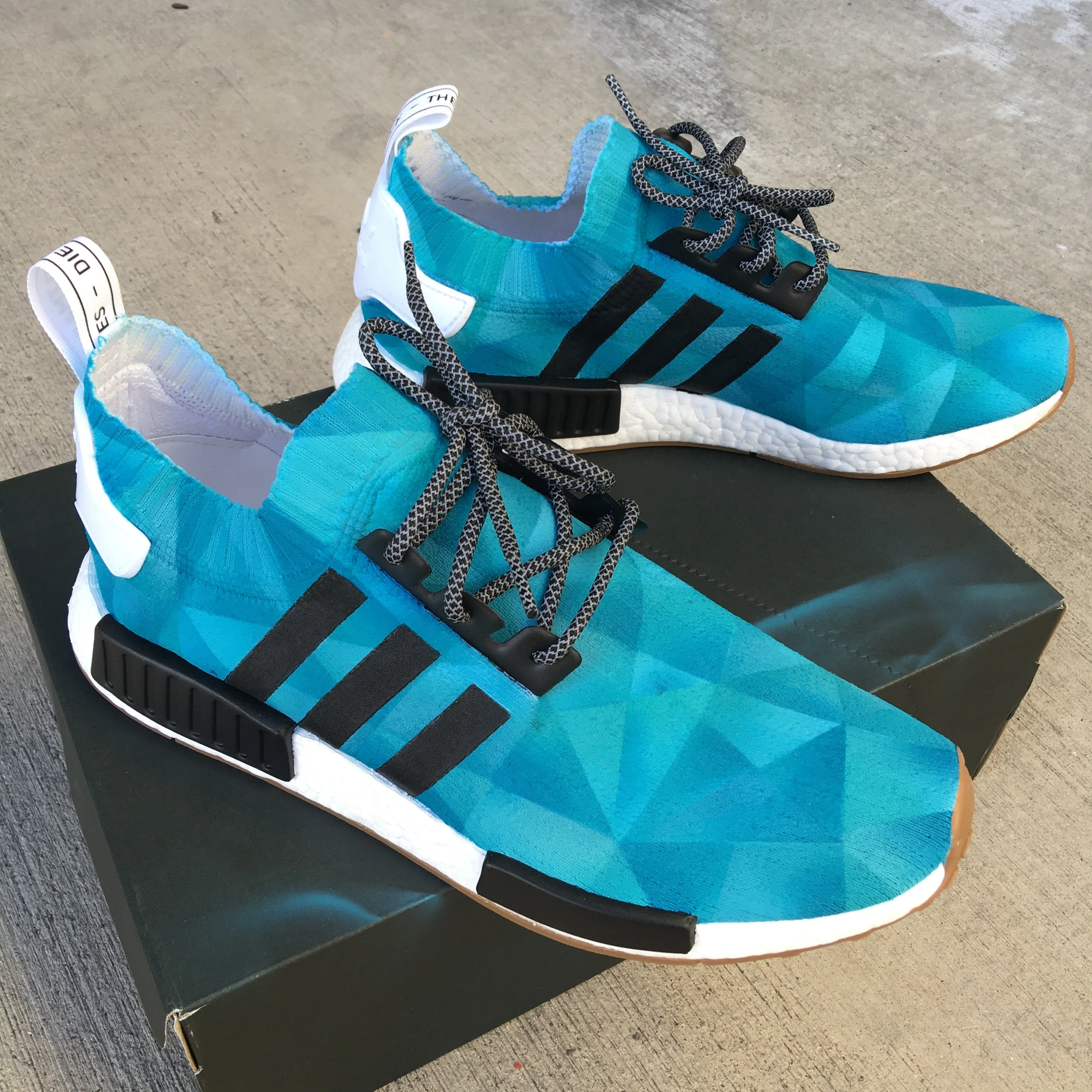 Custom Painted Monochromatic Adidas NMD Sneakers Champs Sports Adidas Shoes