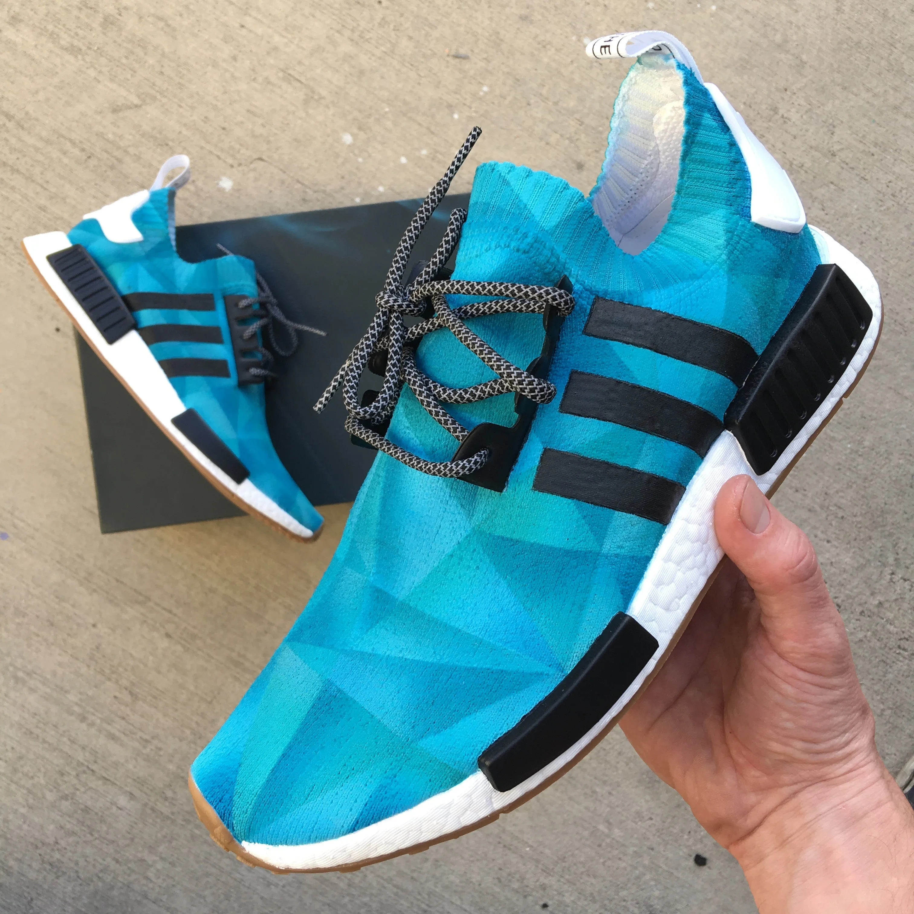 Adidas Long Distance Running Shoes Custom Painted Monochromatic Adidas NMD Sneakers