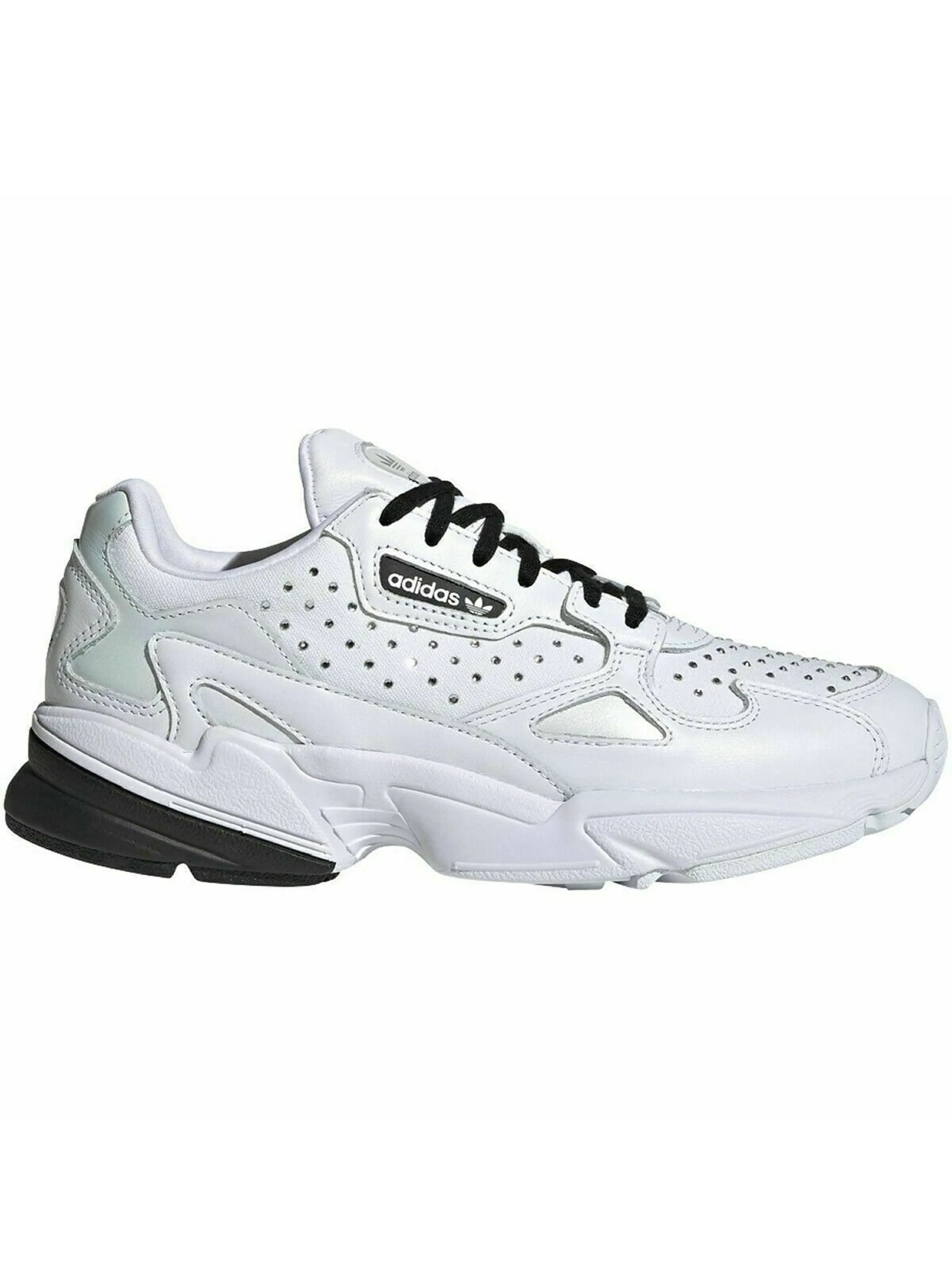 Women's Falcon Lace up Strass Sneakers,White Running Shoes Soft Foam