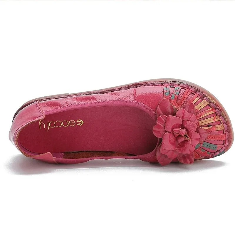 Braided Loafers Designer Shoes Women Luxury Flats Handmade Flower Vintage Loafers