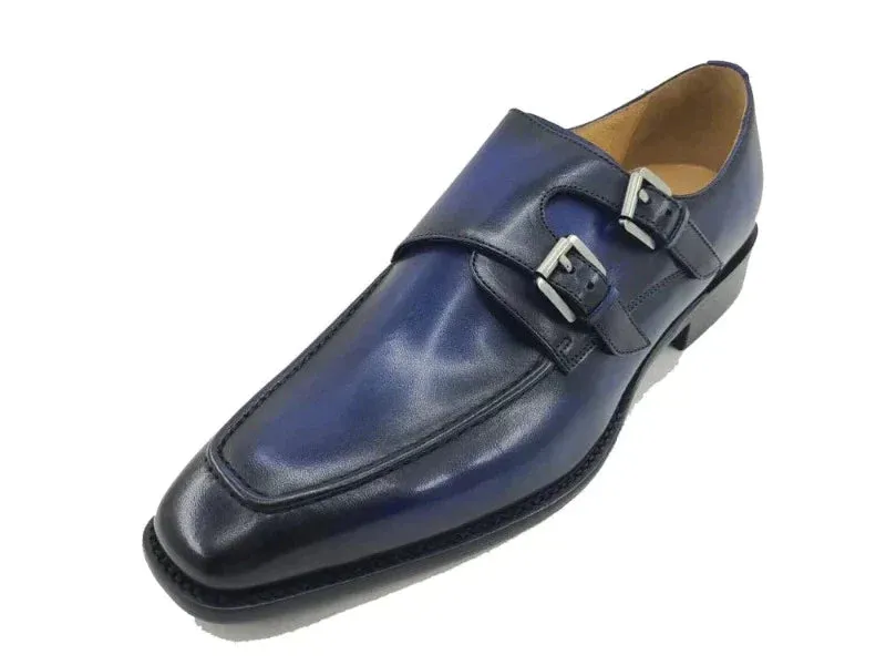 Haddock Loafers Carrucci  Double Monk Straps Leather Shoe KS509-05