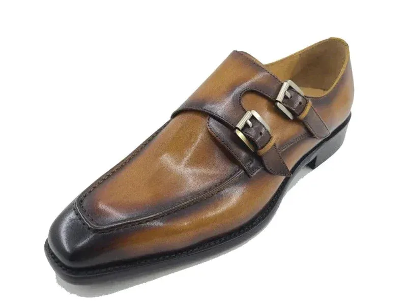 Prada Loafers Carrucci  Double Monk Straps Leather Shoe KS509-05