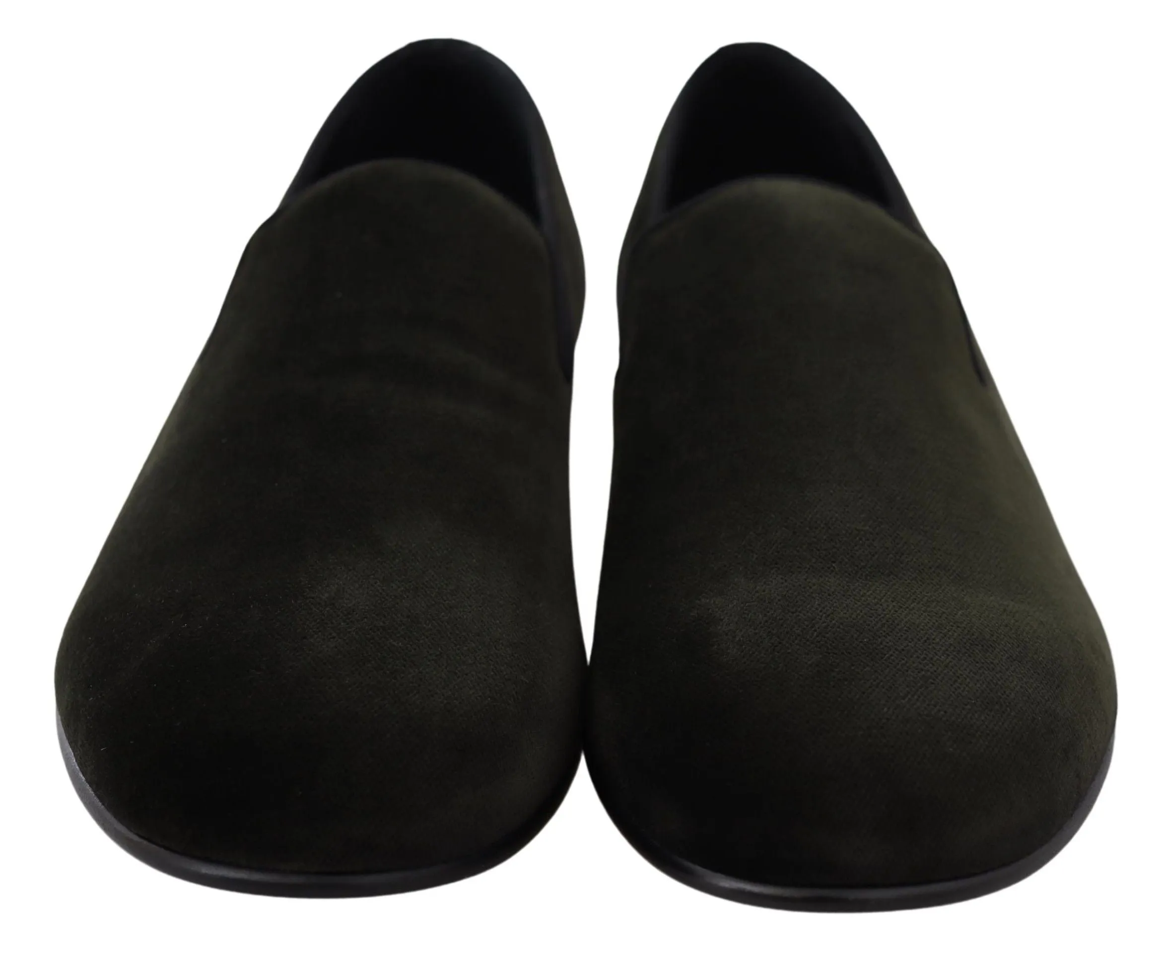Dress Shoes Loafers Dolce & Gabbana Green Velvet Slip On Mens Loafers Shoes