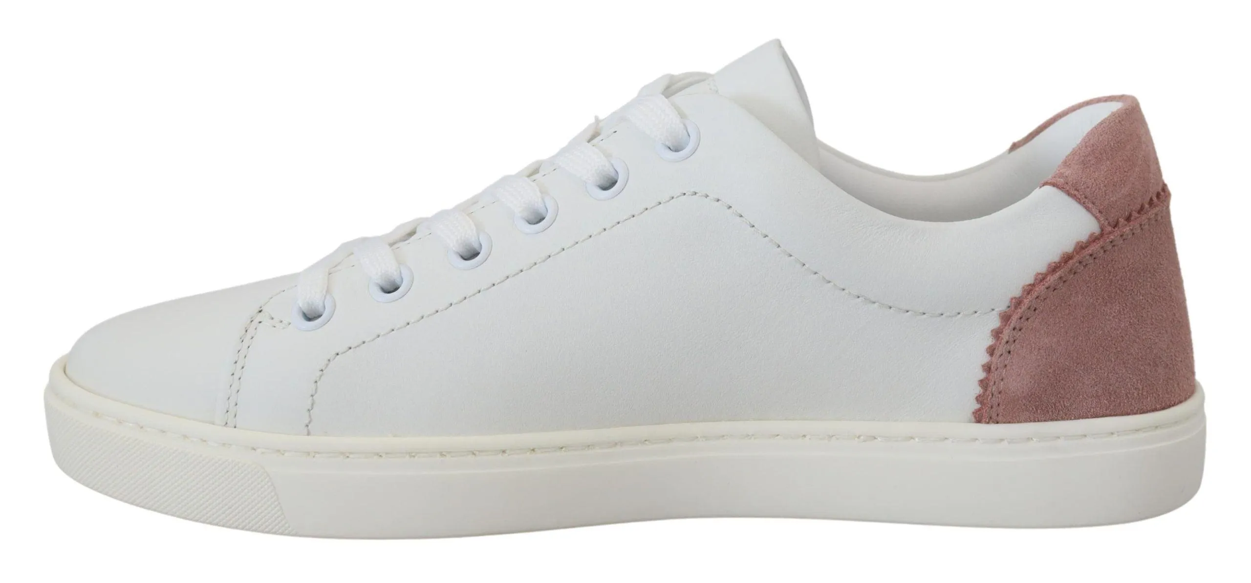 Vince Warren Sneakers Dolce & Gabbana White Pink Leather Low Top Sneakers Shoes