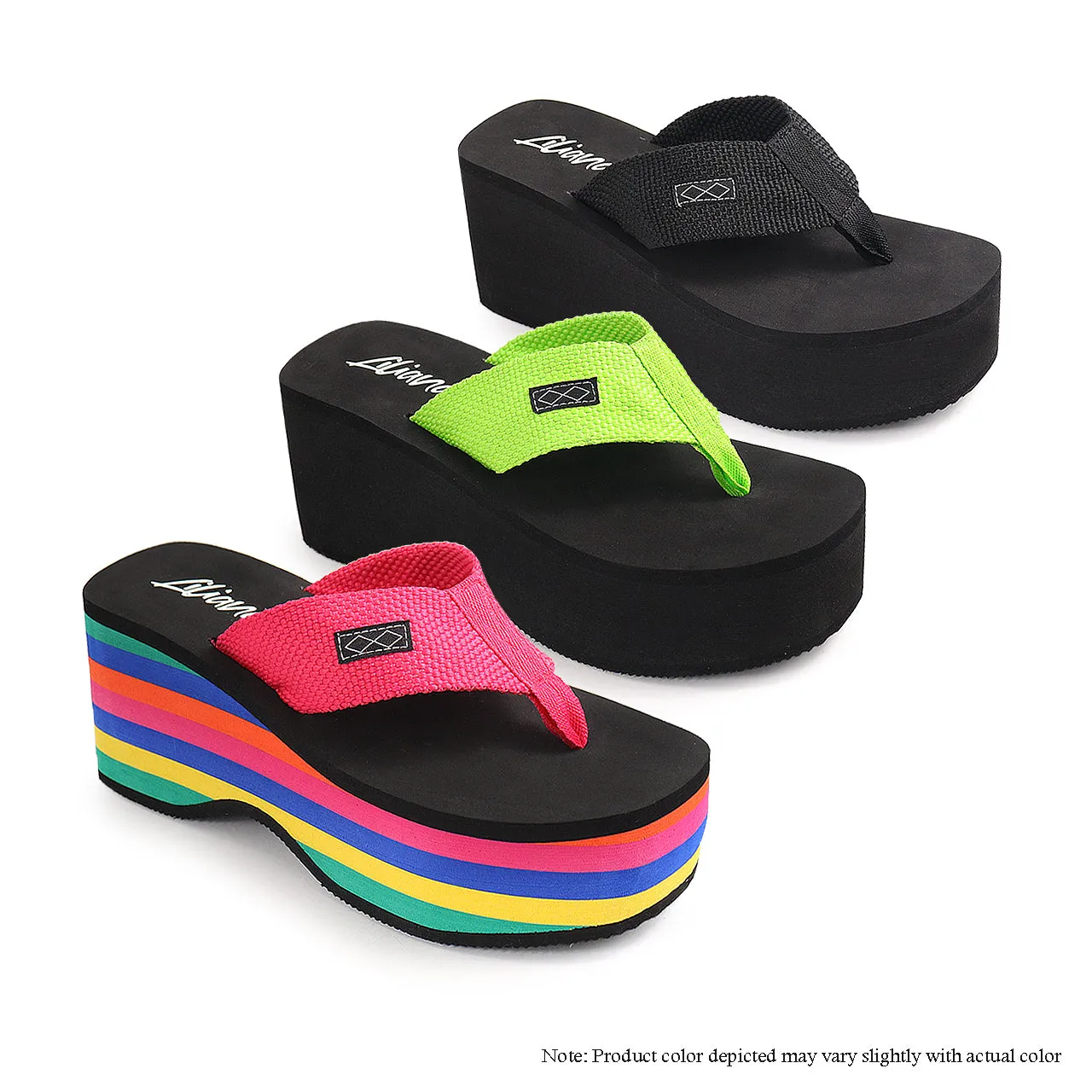 Sandals Overwater Bungalows Jamaica DOSA-1 WEDGE FLIP FLOP - BLACK