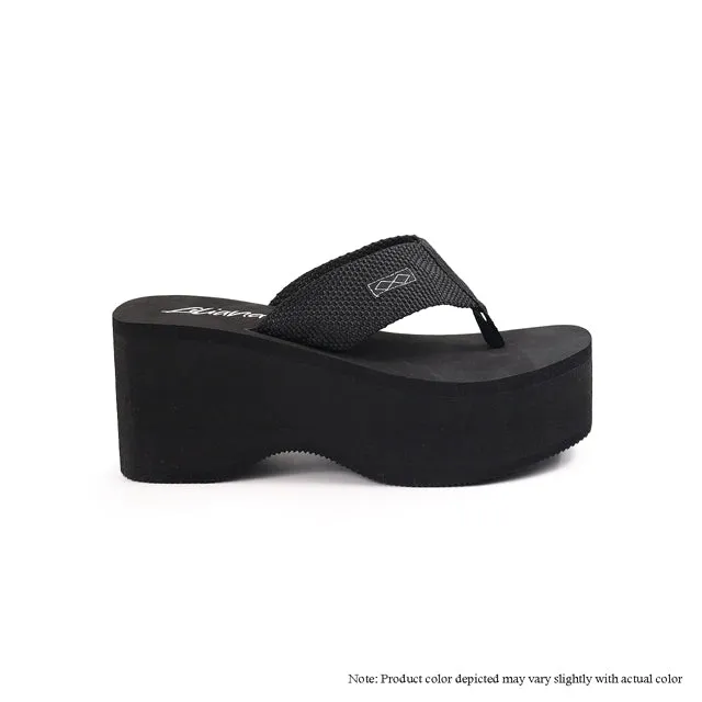 Flip Flop Sandals DOSA-1 WEDGE FLIP FLOP - BLACK
