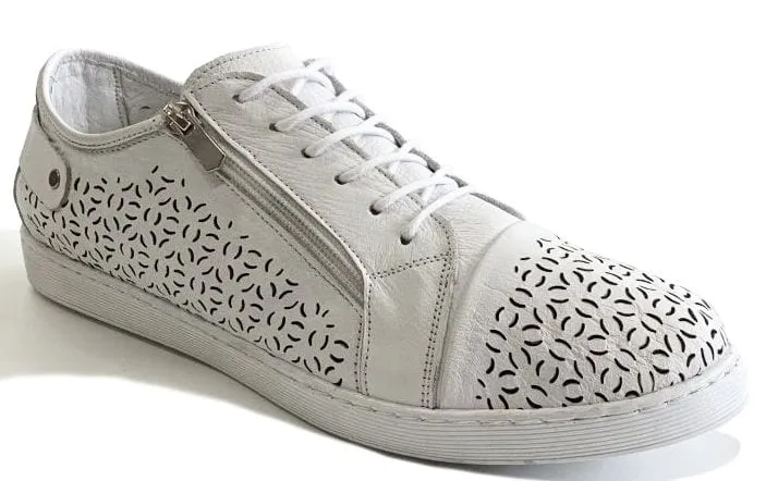 Dragonfly Women's Zip Perf Sneakers- White New Sneakers