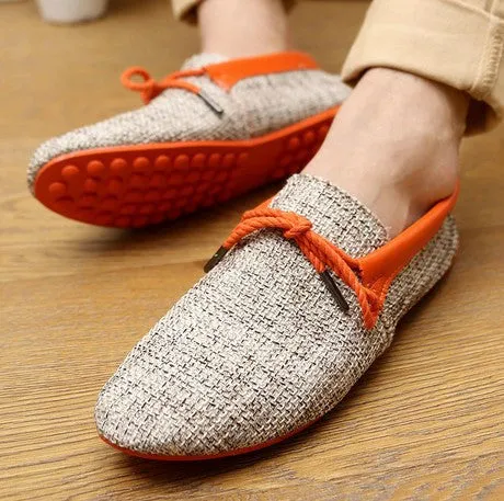 Dropshipping Men Shoes Summer Breathable Fashion Weaving Casual Shoes Soft Lace-up Comfort Men's Loafers Driving Mocassins Comfortable Loafers For Work
