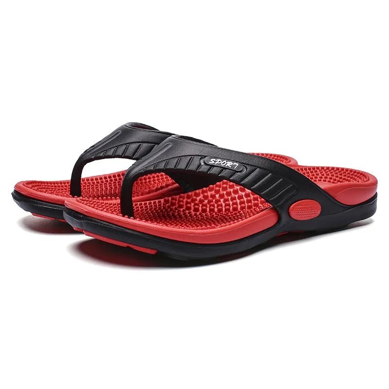 Slides Hibbets New Arrive Massage Flip-flops Men Slippers Summer Beach Sandals Comfortable for Men Fashion Flip Flops Big Size