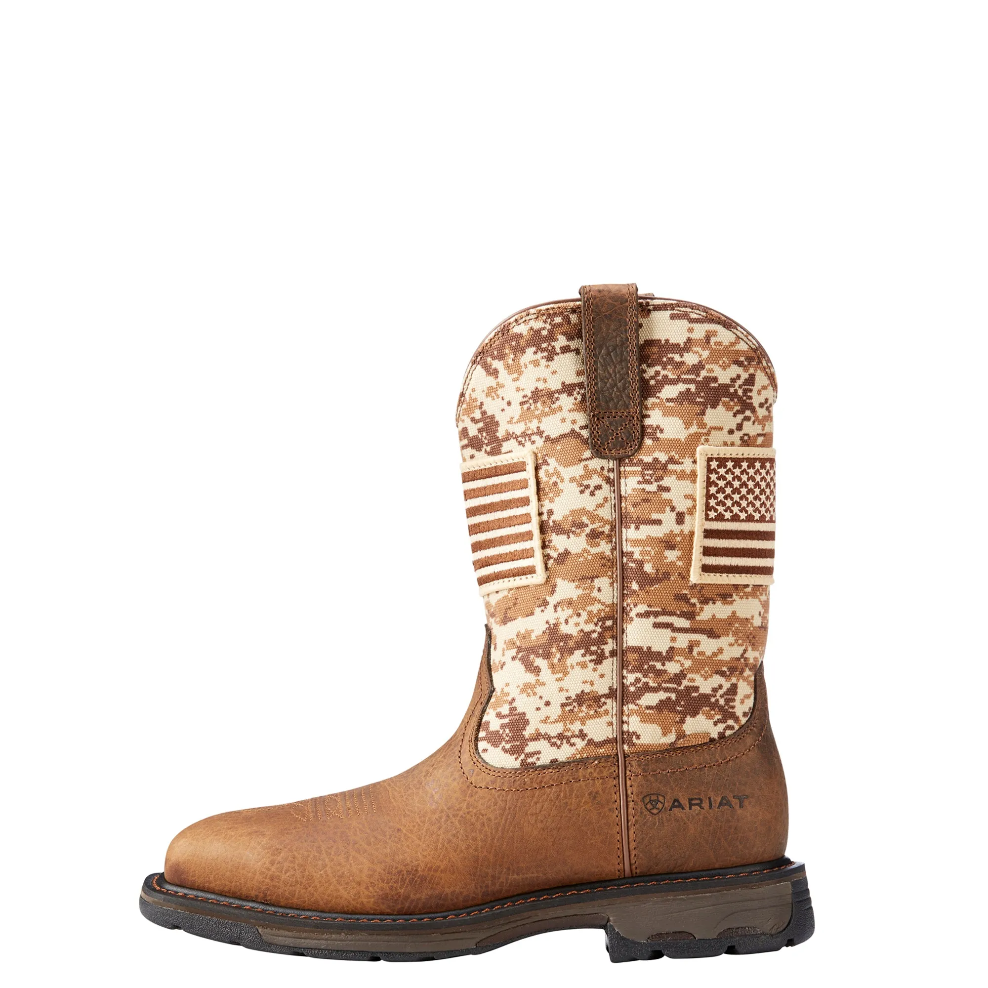 Work Boots In Store Near Me 'Ariat' Men's Workhog Patriot EH Soft Toe - Sand Camo / Cream / Tan