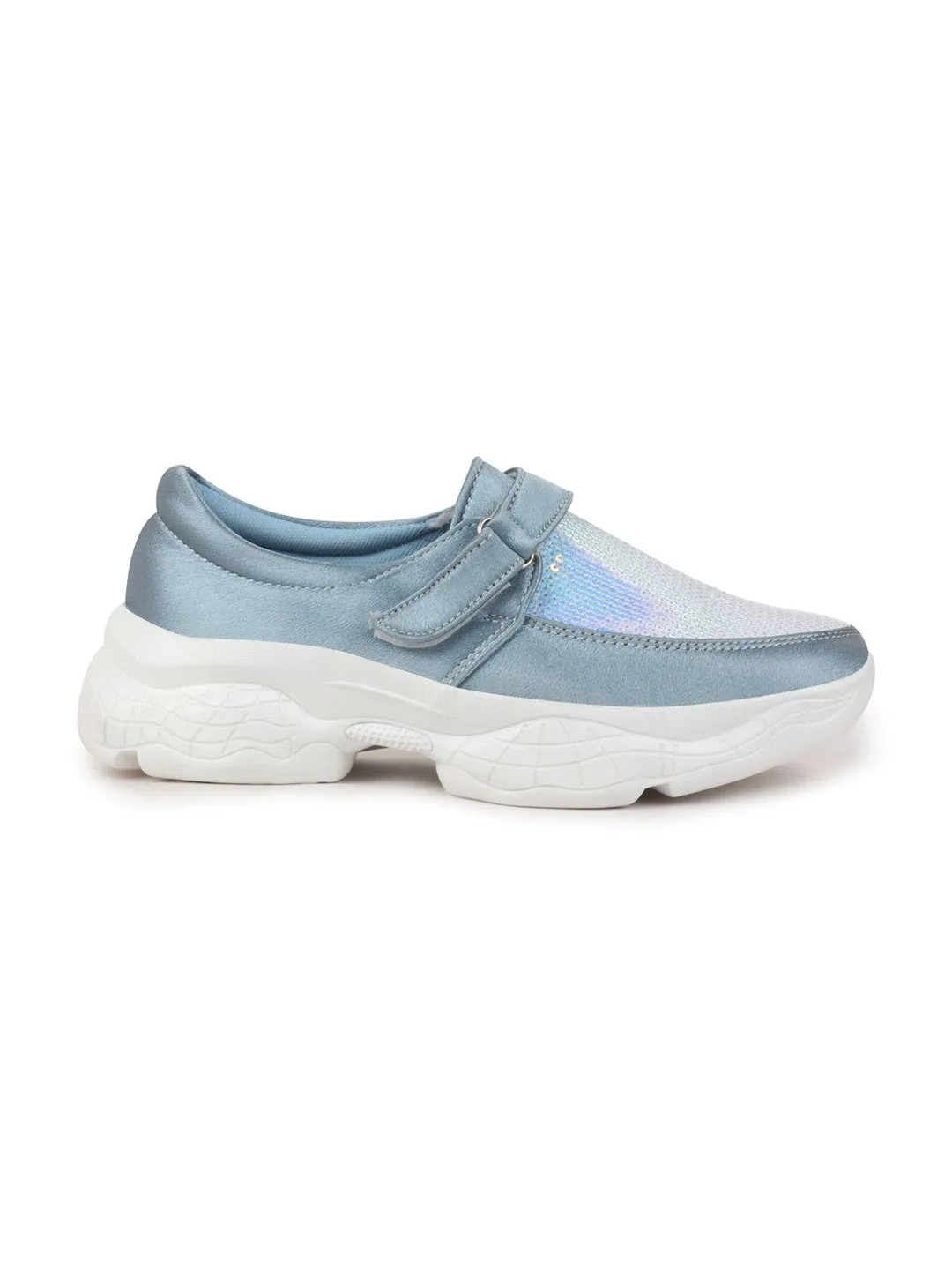 66 Sneakers Women Sky Blue Stylish Slip On Sneakers