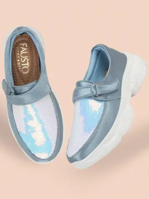 Women Sky Blue Stylish Slip On Sneakers Dolphins Sneakers Nike