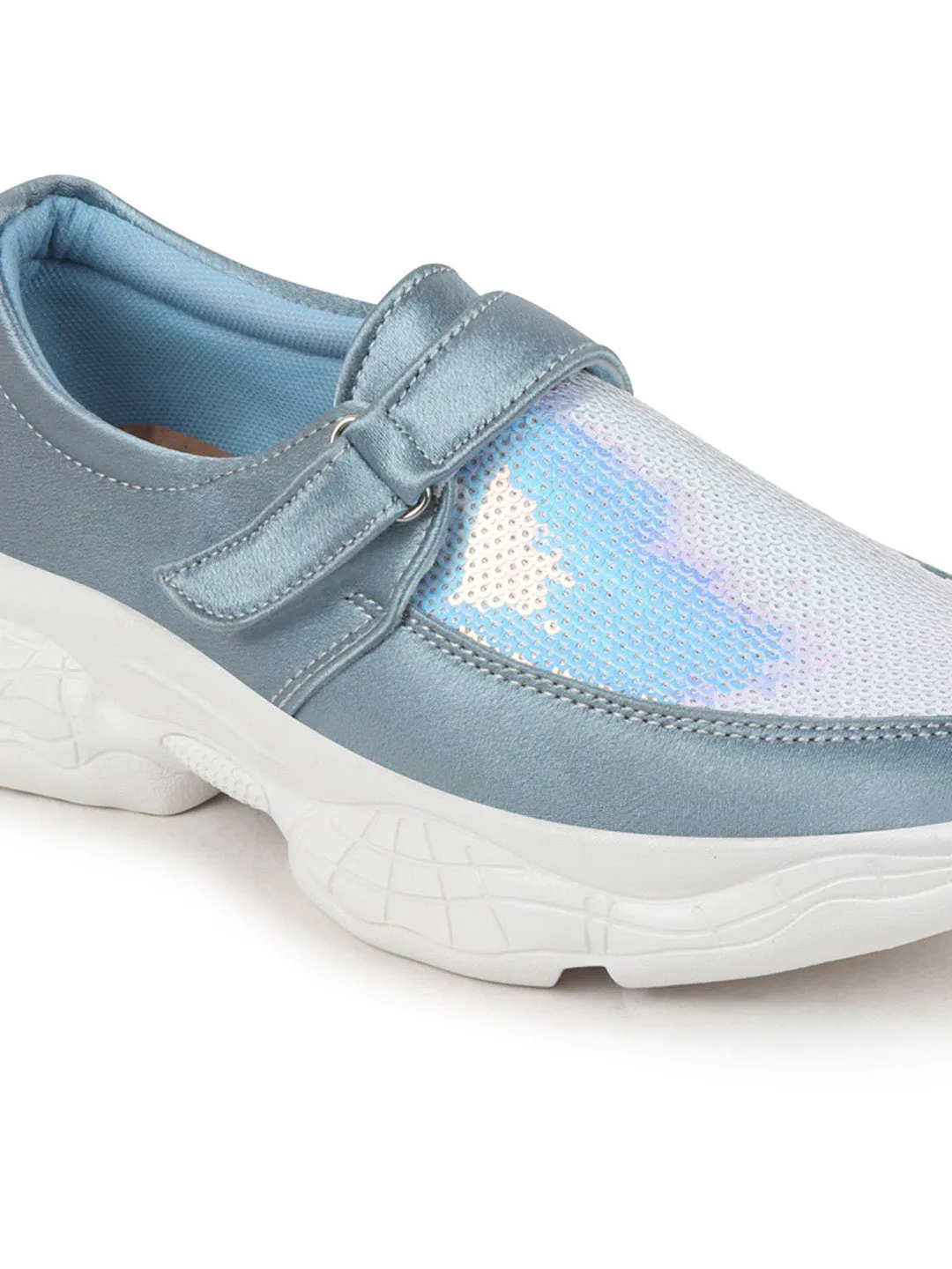 Sneakers Wash Women Sky Blue Stylish Slip On Sneakers