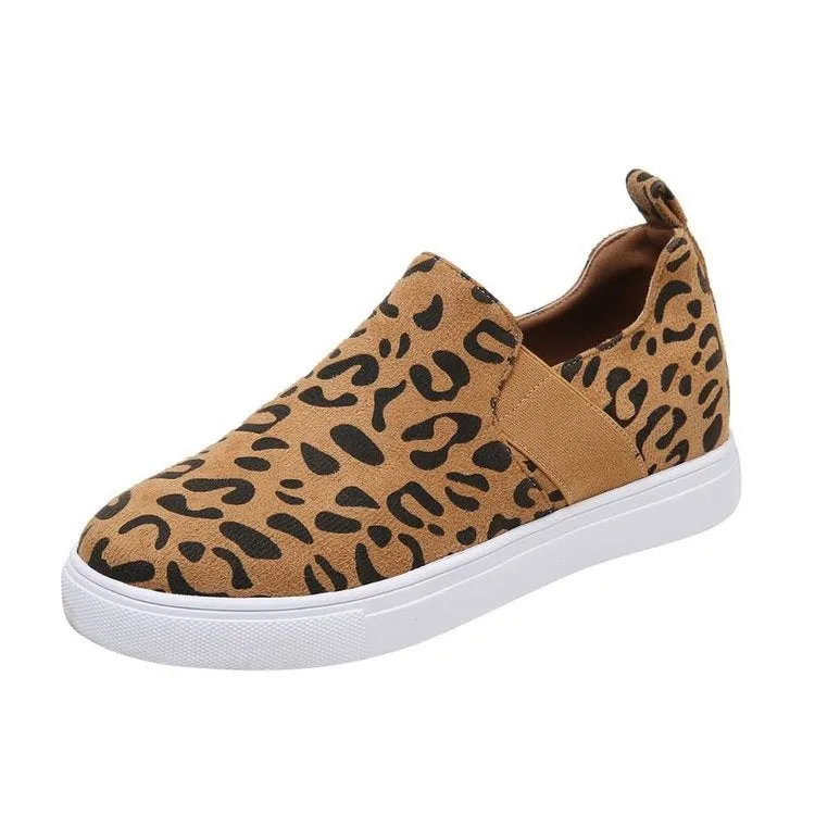 Leopard Loafers Women Elastic Band Design Casual Flat Shoes Peter Millar Loafers