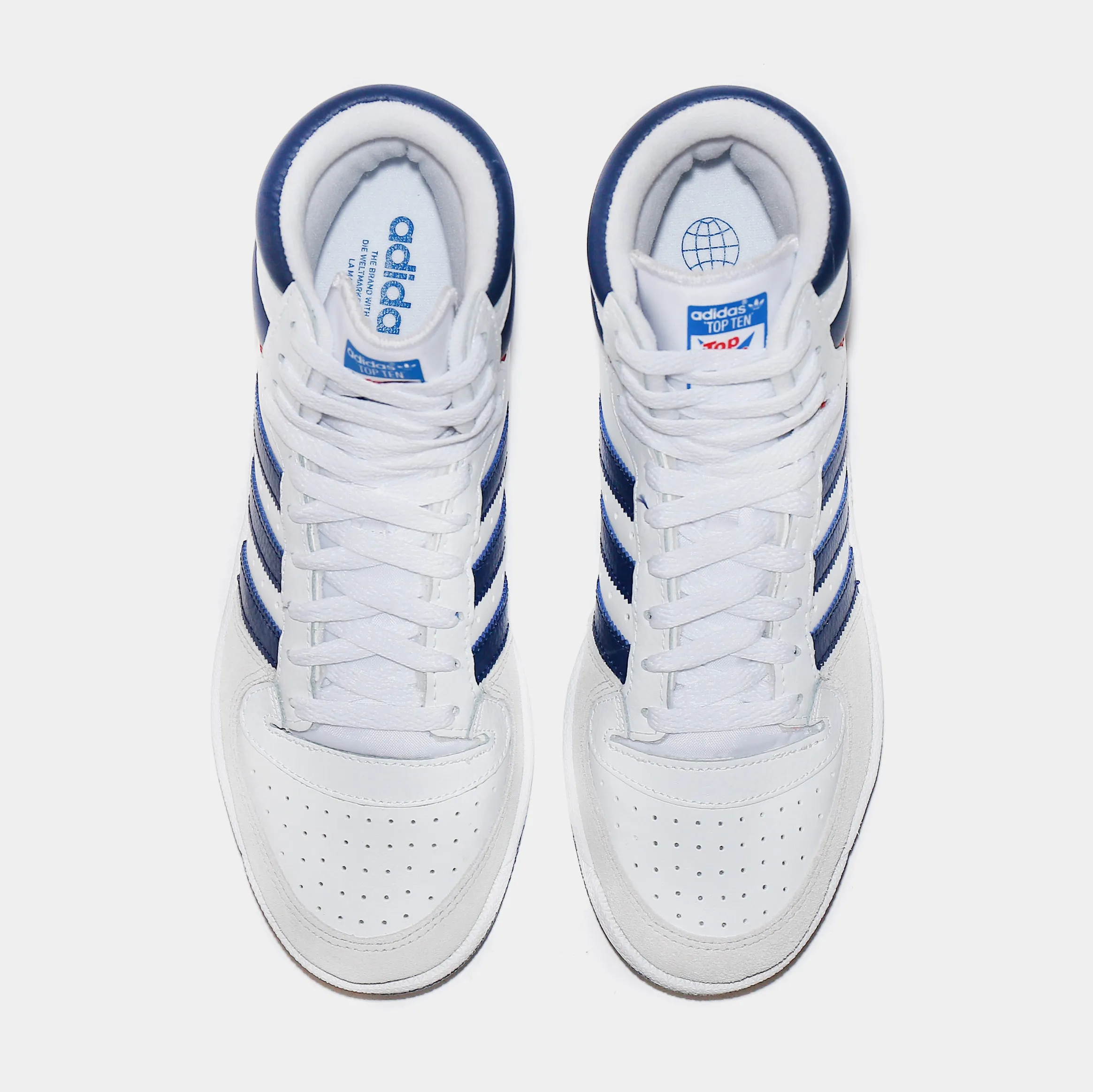 Adidas Campus Oos Shoes Top Ten Mens Basketball Shoes (White/Navy Blue)