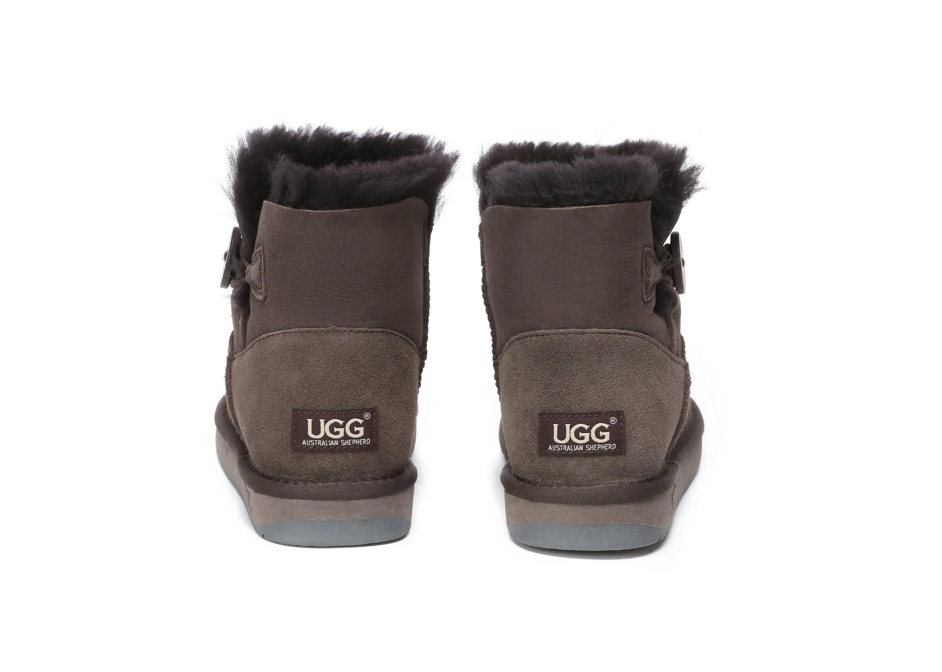 Fairy Slippers Foal AUSTRALIAN SHEPHERD UGG Boots Double Face Sheepskin Wool Mini Button