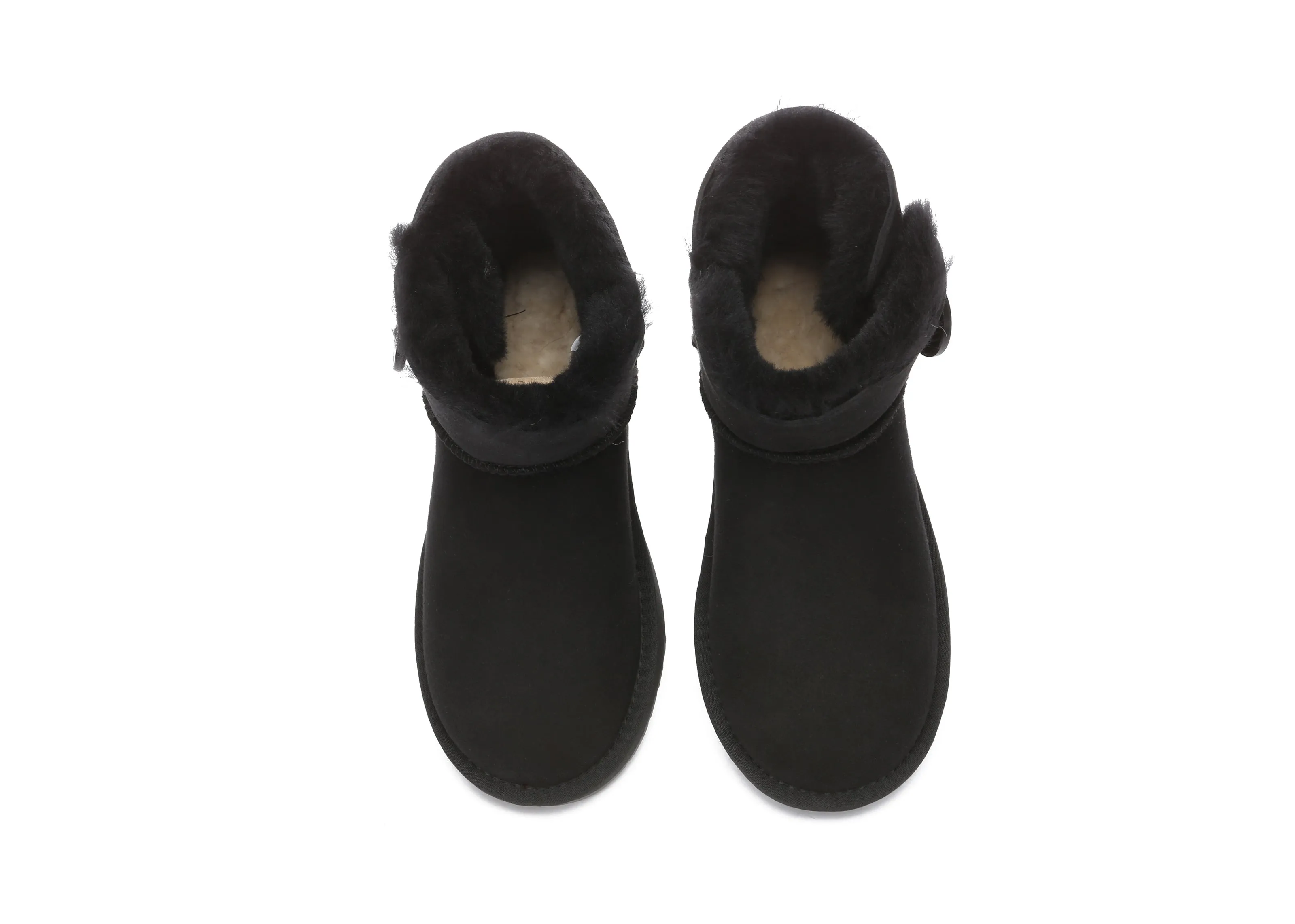 AUSTRALIAN SHEPHERD UGG Boots Double Face Sheepskin Wool Mini Button Ugg Sherpa Slippers