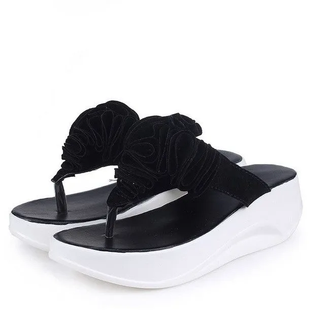 Chicago Cubs Flip Flops flower brand quality leisure woman sandals slippers summer fashion wedge shoes beach flip flops women shoes size 35-39 WA0203