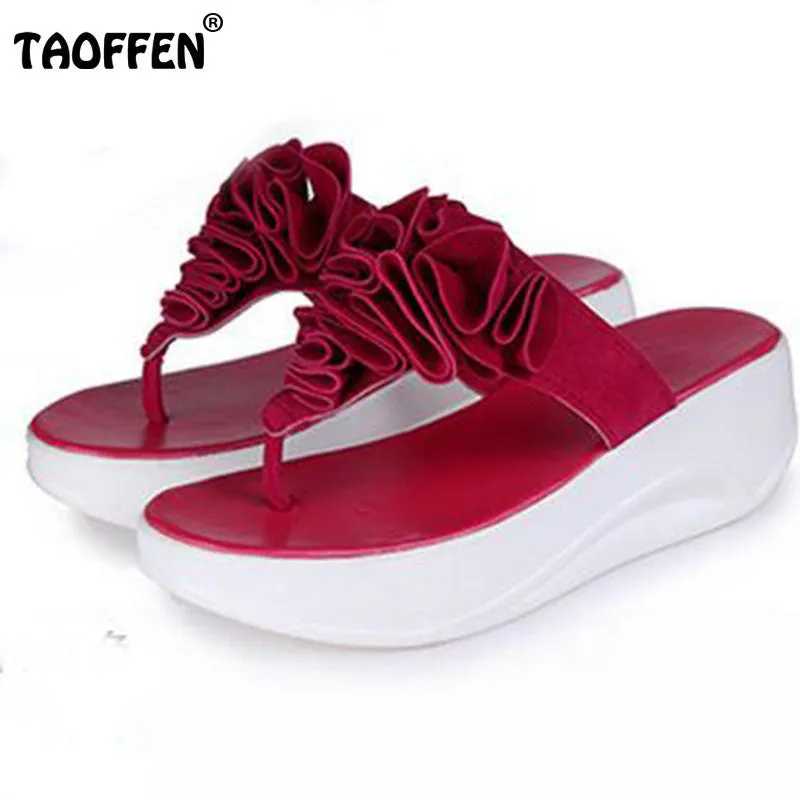 Barcelona Flip Flops flower brand quality leisure woman sandals slippers summer fashion wedge shoes beach flip flops women shoes size 35-39 WA0203