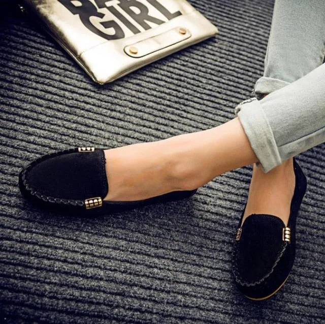 Loafers Navy Blue Women Flats- Loafers- Candy Color Slip on Comfortable shoes