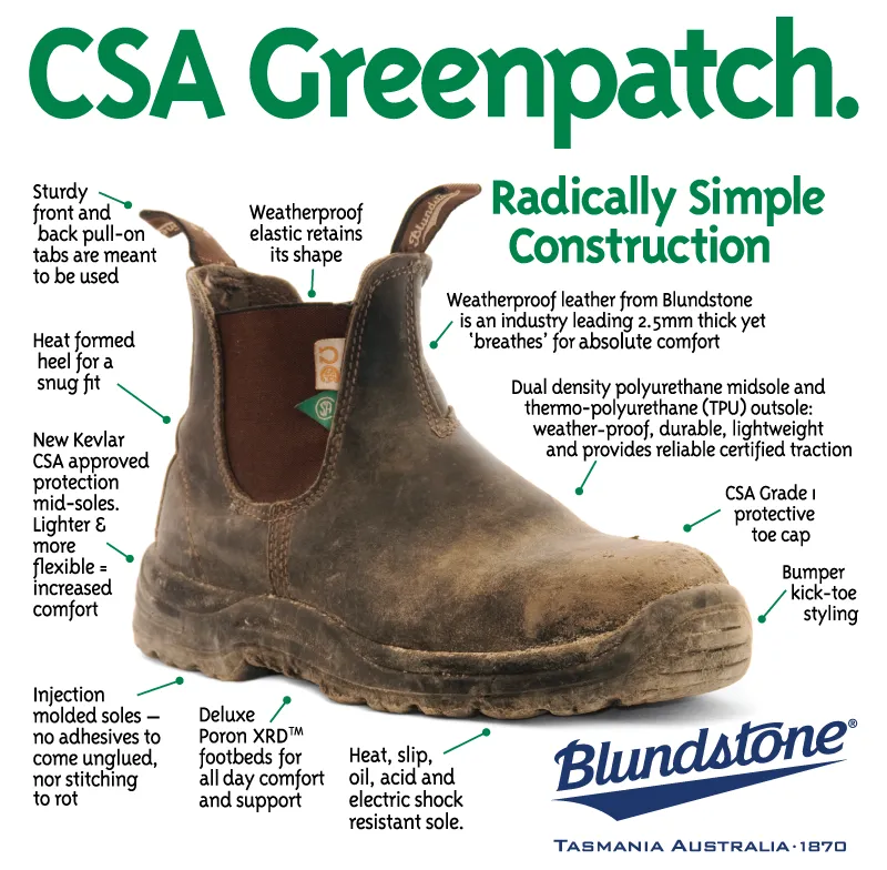Best Steel Toe Work Boots For Bunions Blundstone Greenpatch 6" CSA - 164