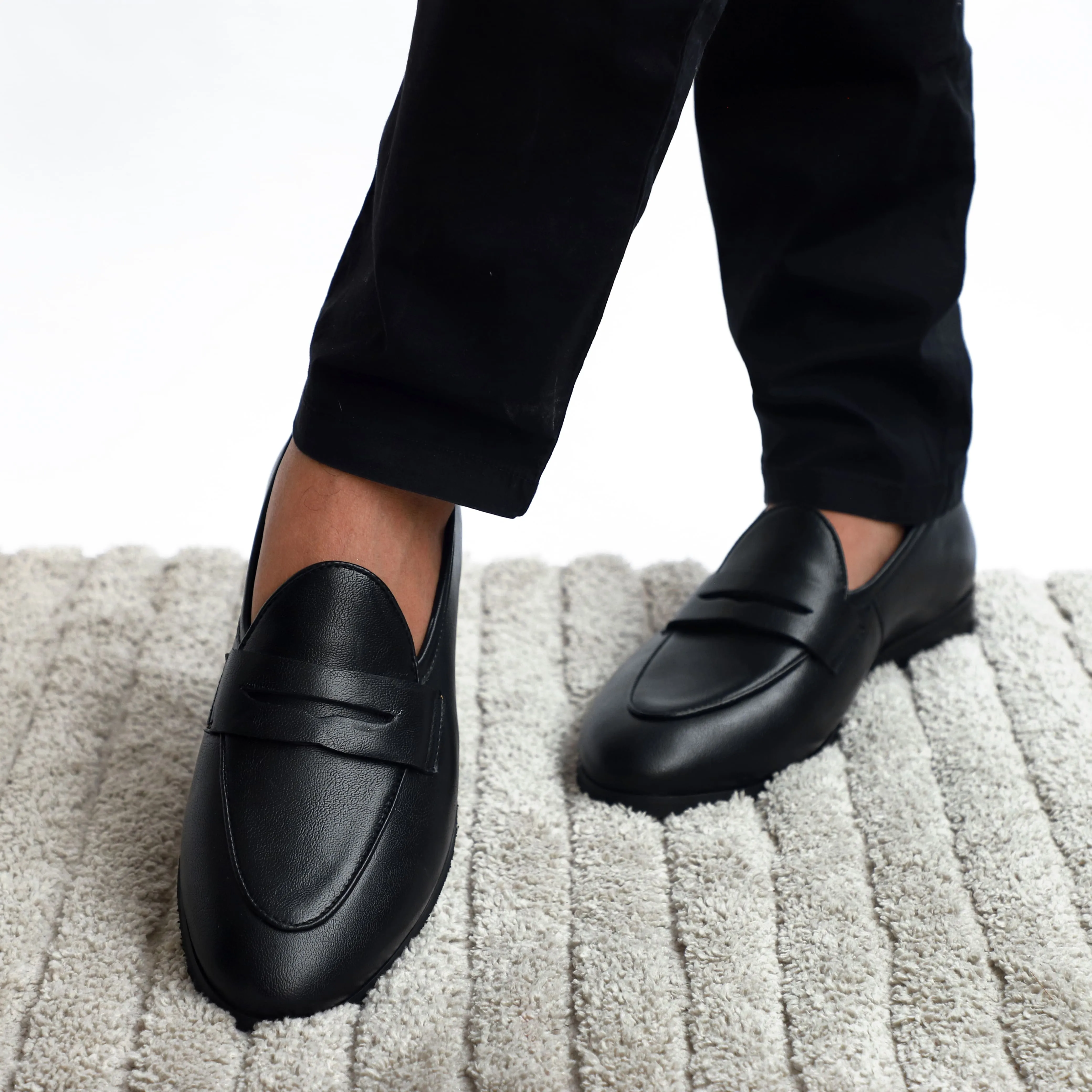 NICHE Elegant Black Penny Loafers Most Comfortable Slip On Shoes