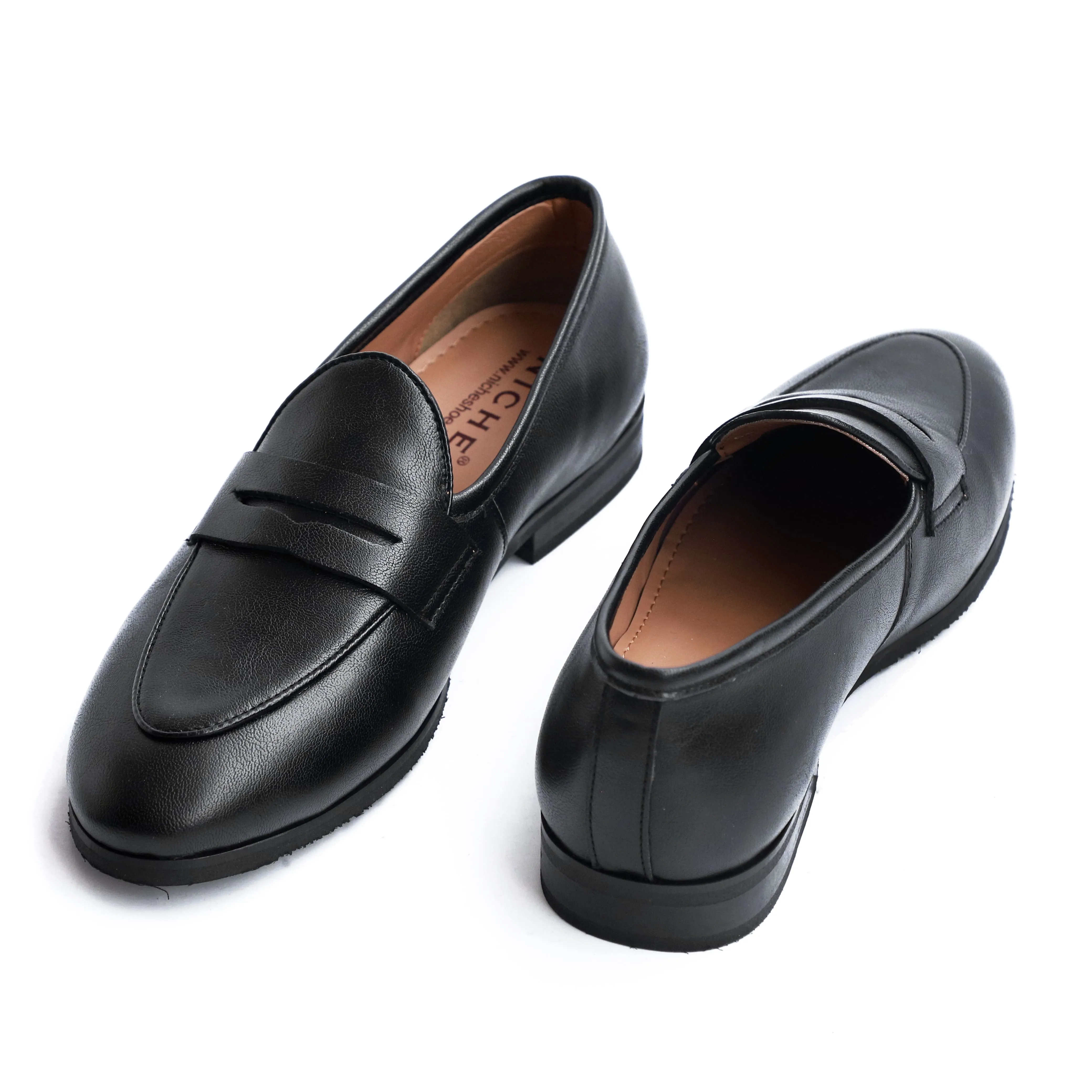 NICHE Elegant Black Penny Loafers Flex Slip On