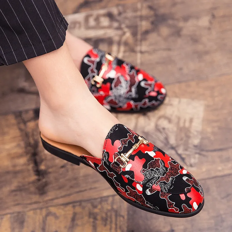 PHER Men's Luxury Genuine Leather Backless Loafers Sabah Loafers