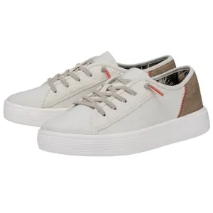Hey Dude Women's Cody Craft Linen White Shoes Slip On Gym Shoes