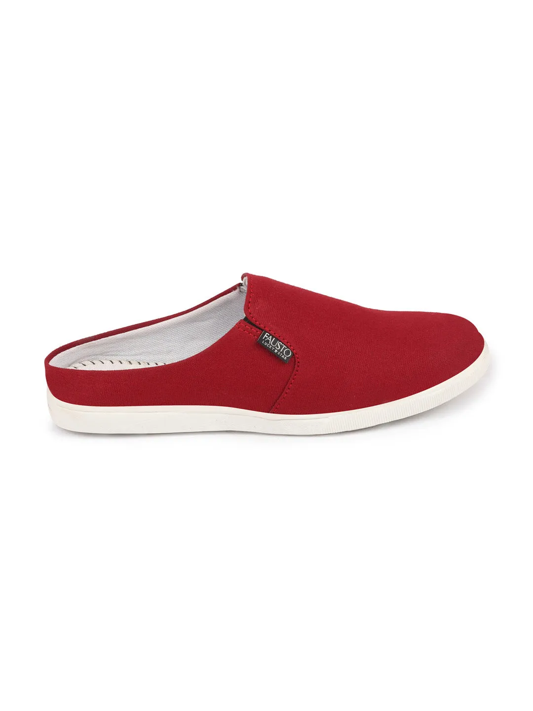Slip On Suede Loafers Men Cherry Casual Back Open Canvas Stylish Slip On Shoes