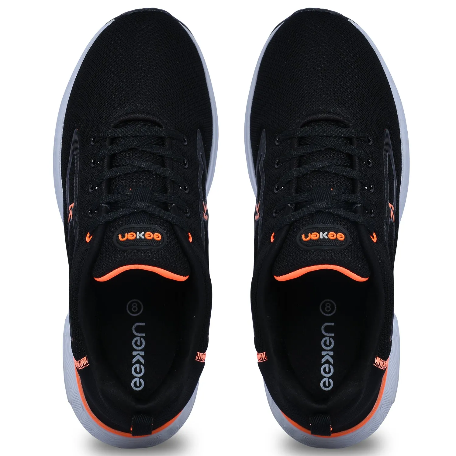 Best Long Run Shoes Eeken KESHGIA105 Black And Orange Lightweight Anti-Skid Walking Shoes For Men