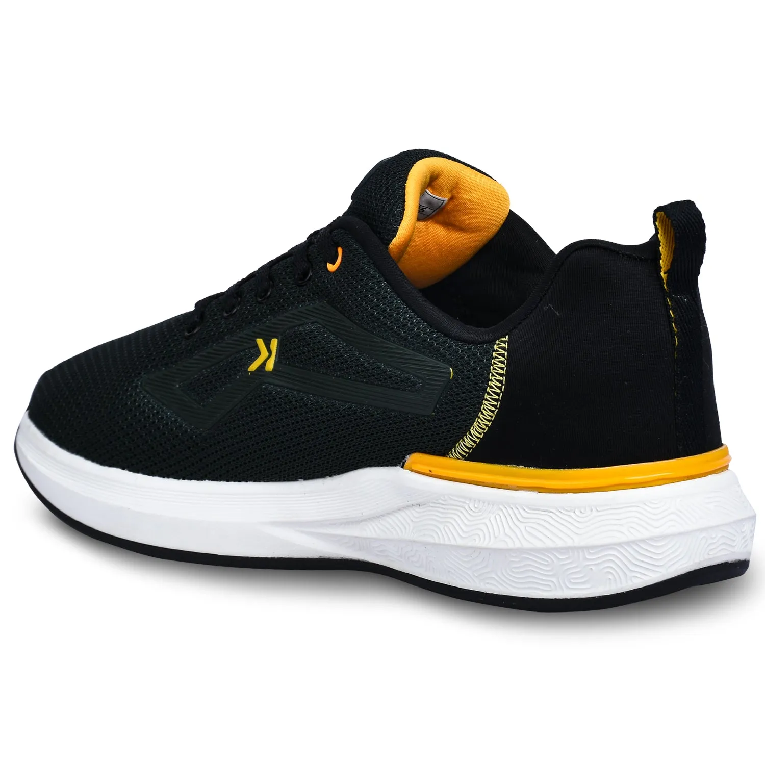 Basics Running Shoes Eeken KESHGIA105 Forest Green And Yellow Lightweight Anti-Skid Walking Shoes For Men