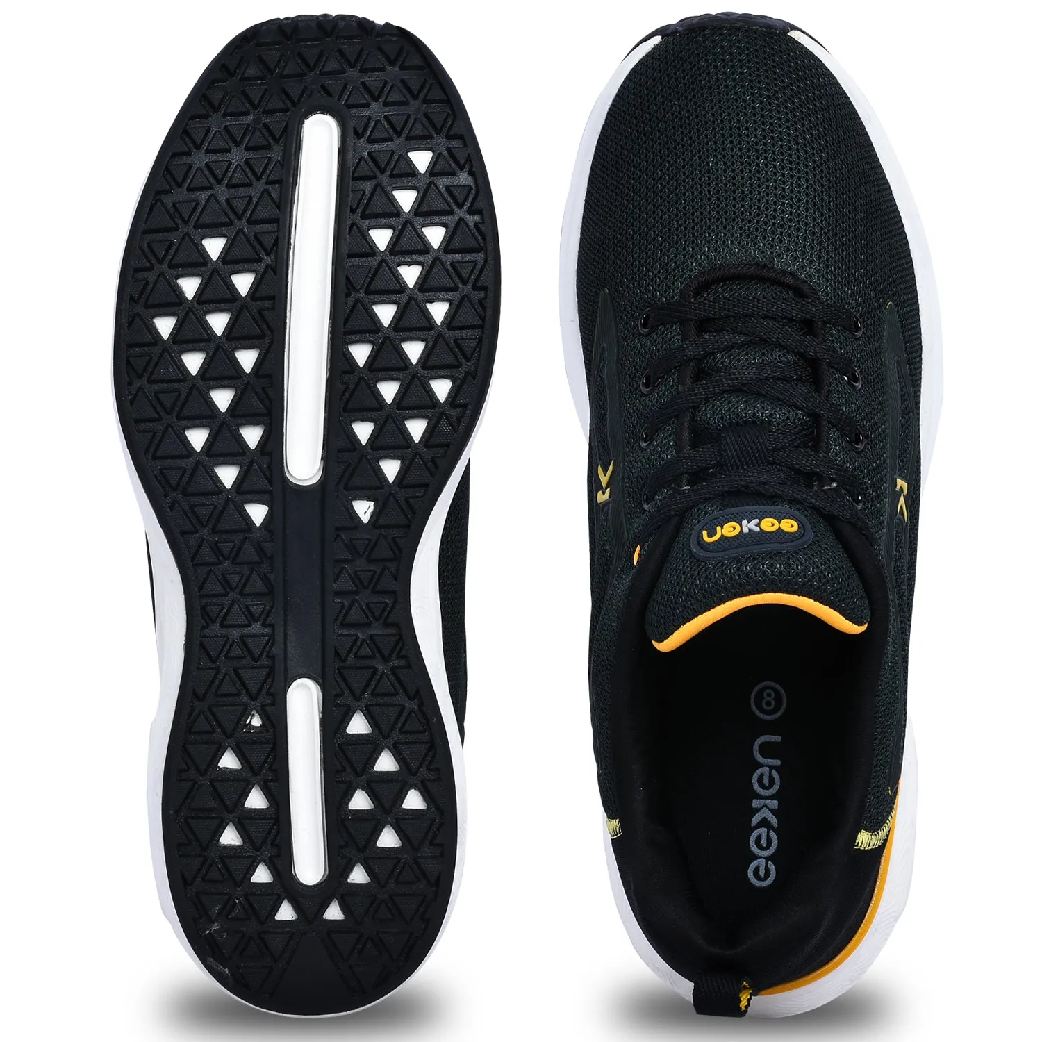 Eeken KESHGIA105 Forest Green And Yellow Lightweight Anti-Skid Walking Shoes For Men Running Shoes For Painful Feet