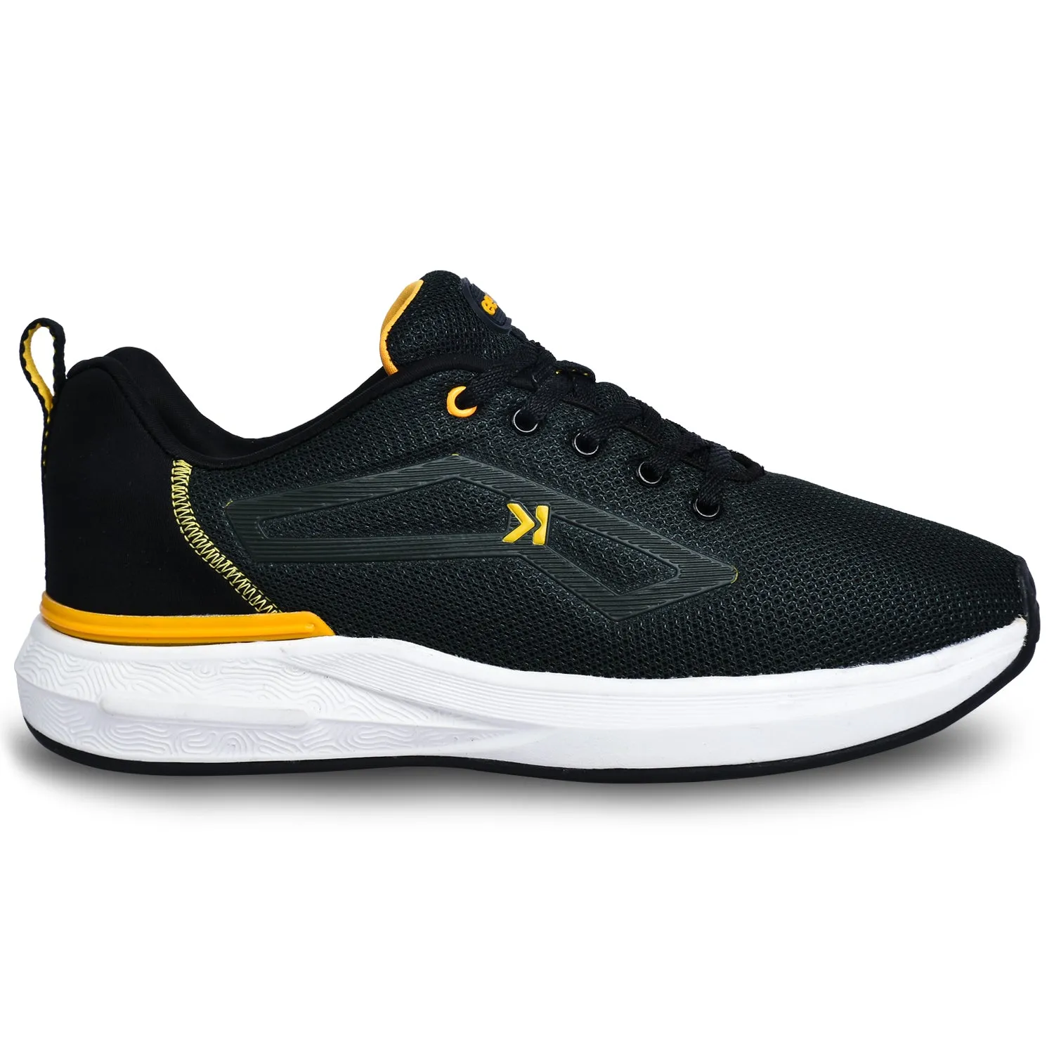 Good Running Shoe Eeken KESHGIA105 Forest Green And Yellow Lightweight Anti-Skid Walking Shoes For Men