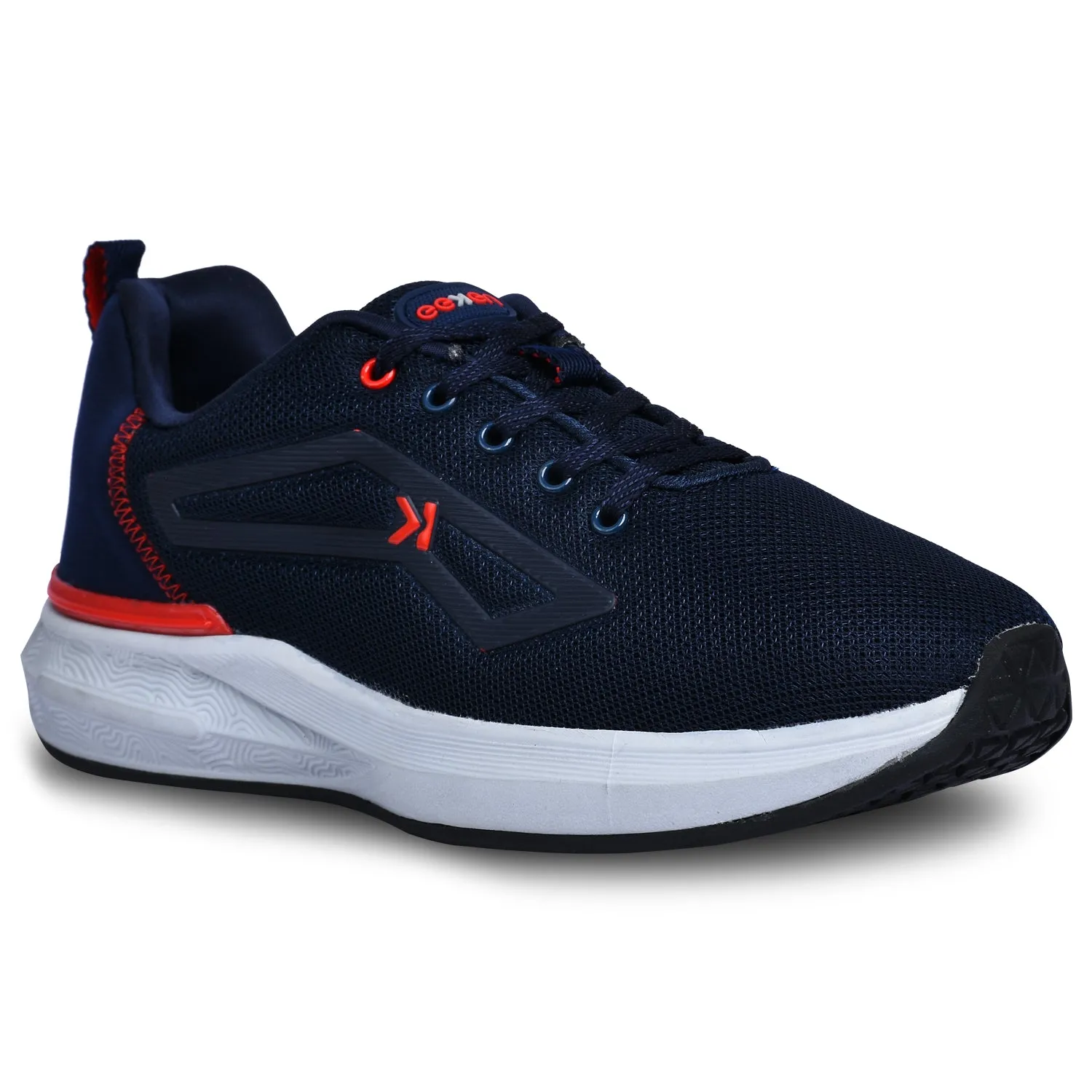 Luxury Running Shoes Eeken KESHGIA105 Navy Blue And Red Lightweight Anti-Skid Walking Shoes For Men