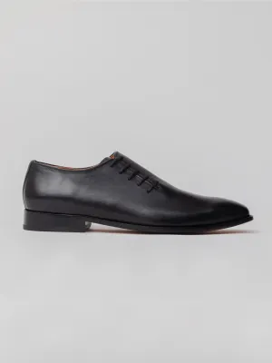 Leather Driving Loafers men's side lace up oxford-black