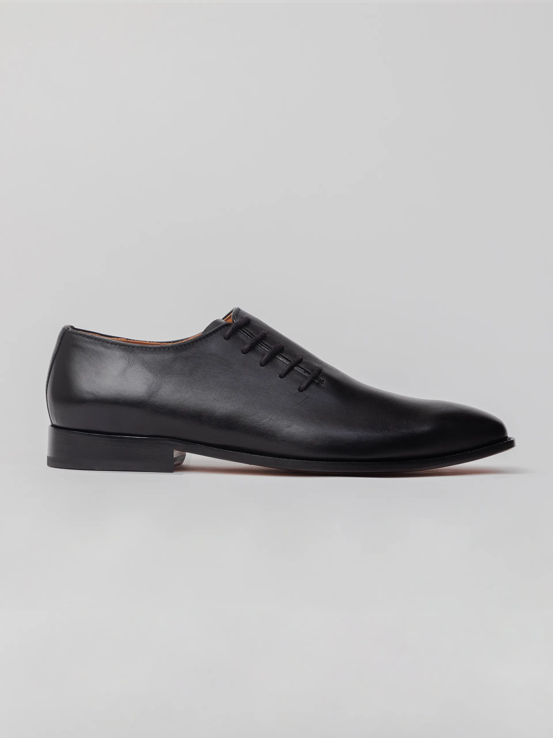 men's side lace up oxford-black Penny Loafers Business Casual