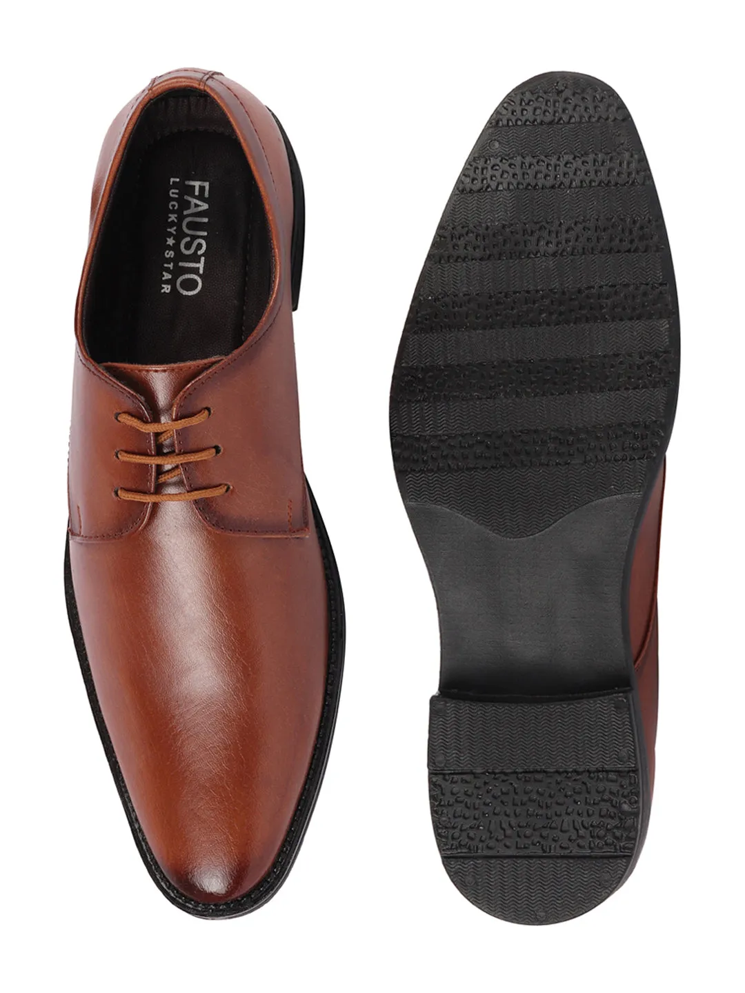 Men Tan Formal Office Work Lace Up Derby Shoes Comfiest Steel Toe Work Boots