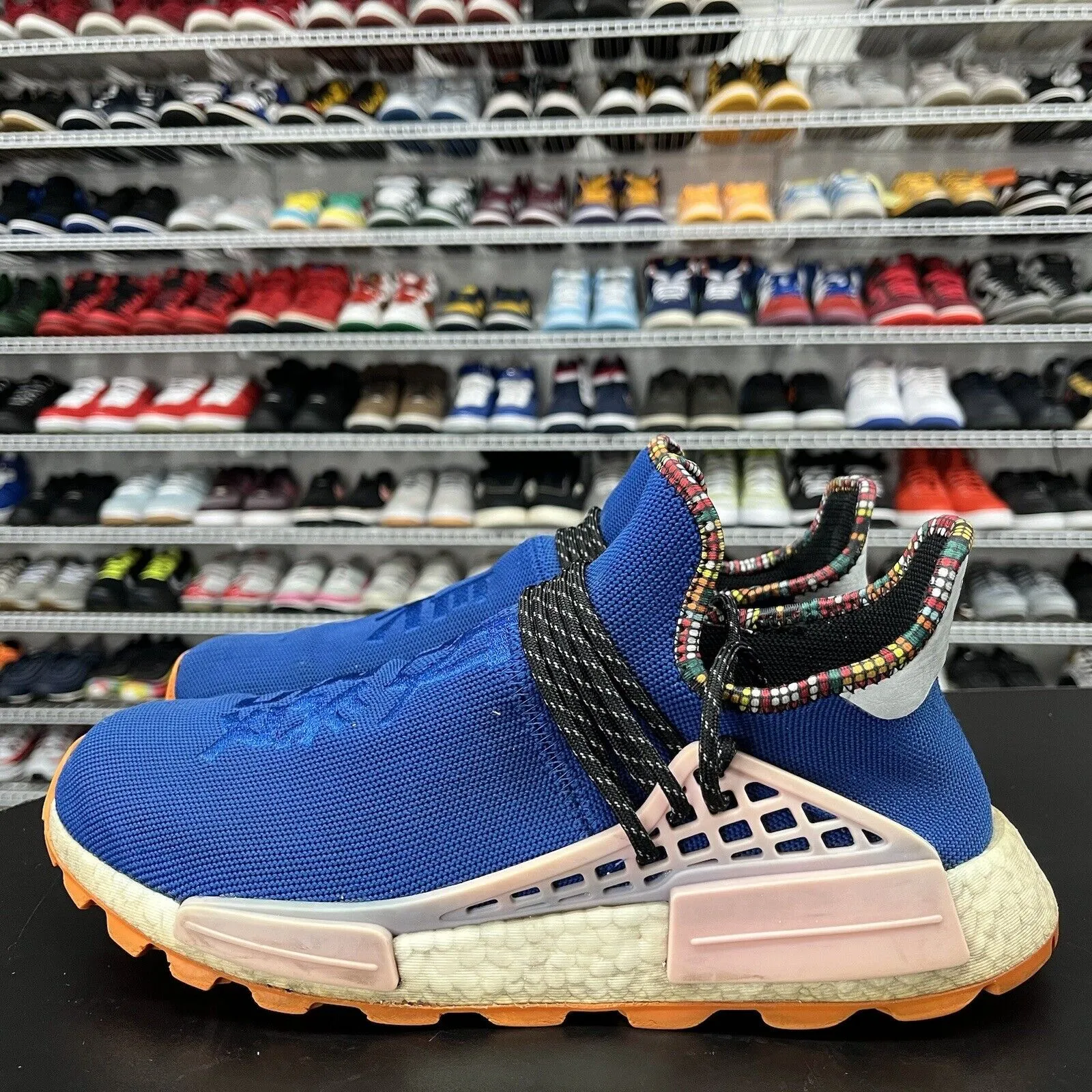 Adidas NMD Hu Pharrell Inspiration Pack Powder Blue EE7579 Men Size 11 No Insole Adidas Curling Shoes