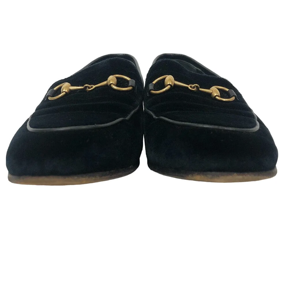 GUCCI loafers 431467 velvet black 35 1/2 Horsebit Women 35 1/2 Used Tassel Suede Loafers