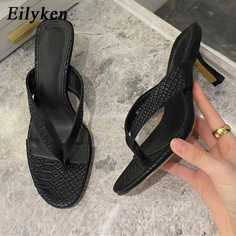 Step Two Slide EILYKEN Brand New Thin High Heels Slides for Stylish Outdoor Wear