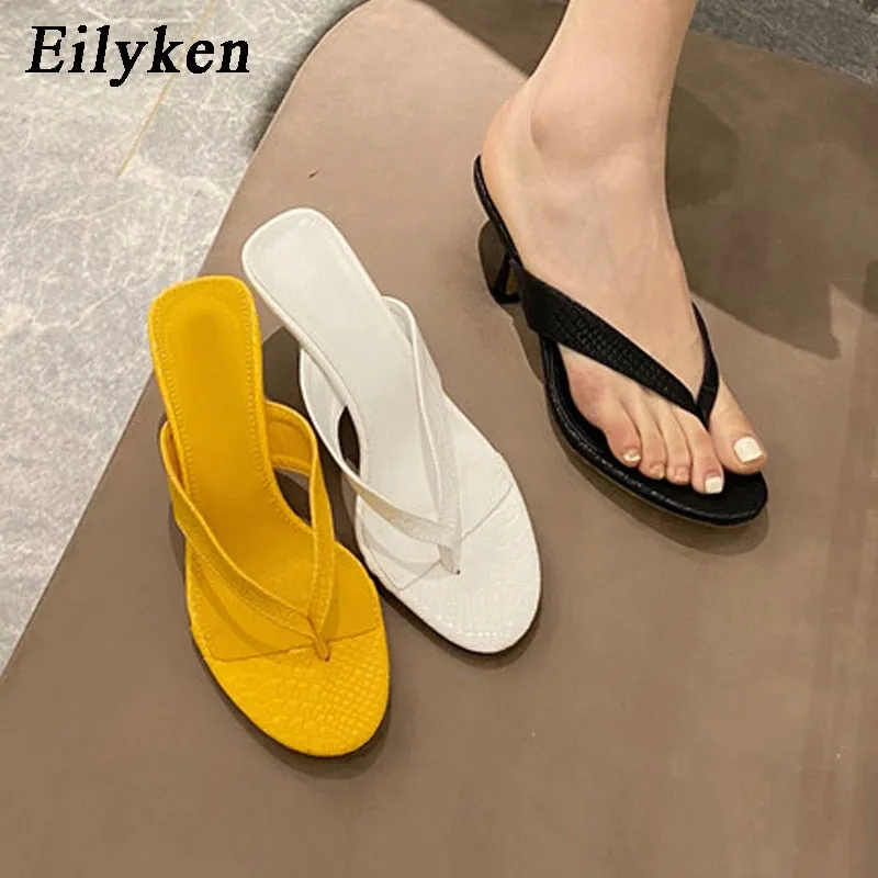 The Slippers EILYKEN Brand New Thin High Heels Slides for Stylish Outdoor Wear