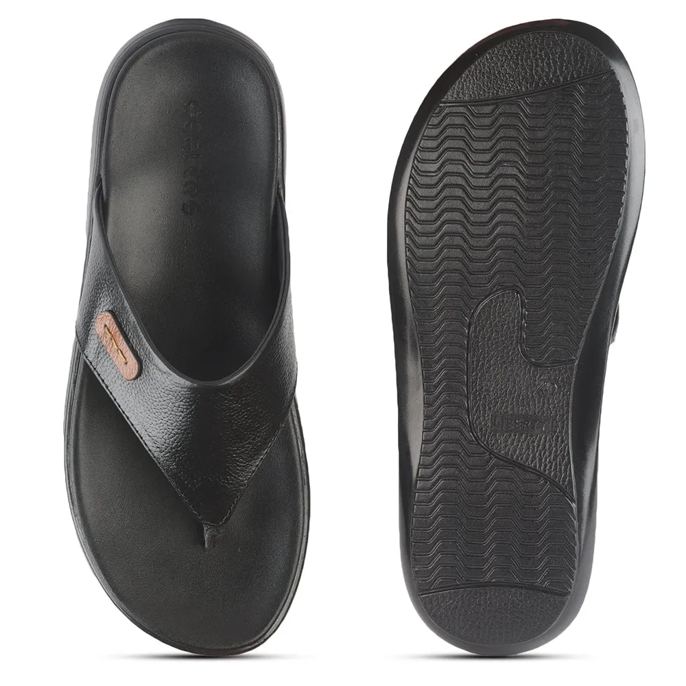 Healers Casual Black Slipper For Men MDL-05 By Liberty Ladies Velcro Slippers