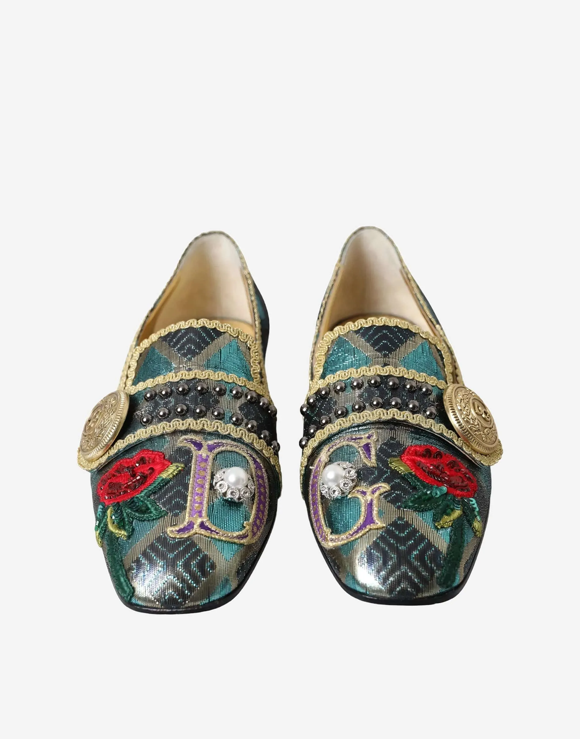 Different Types Of Loafers Jacquard Slippers With Embellishments