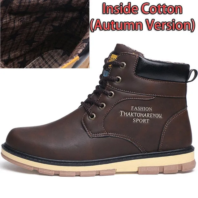 Wedge Work Boot SURGUT Brand Hot Newest Keep Warm Men Winter Boots High Quality pu Leather Wear Resisting Casual Shoes Working Fashion Men Boots
