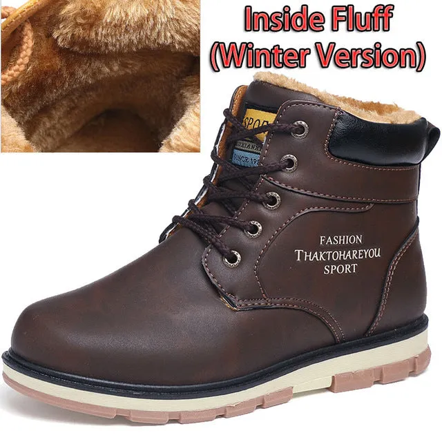 SURGUT Brand Hot Newest Keep Warm Men Winter Boots High Quality pu Leather Wear Resisting Casual Shoes Working Fashion Men Boots Top 5 Work Boots