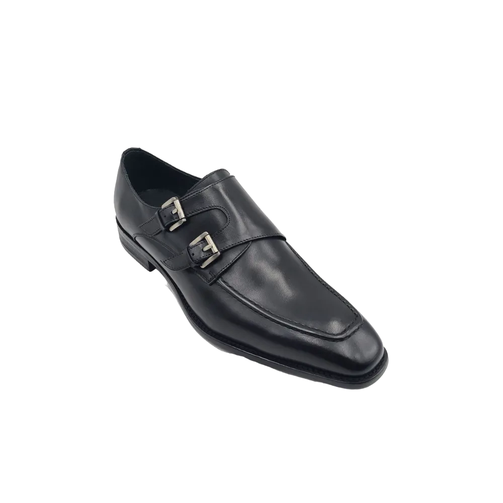 Loafers And Socks Carrucci Cognac Double Monk Straps Leather Shoe KS509-05