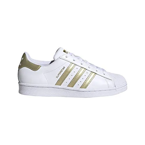 Adidas Soccer Shoes Copa adidas Originals Women's Superstar Sneaker, White/Gold Metallic/White, 9.5