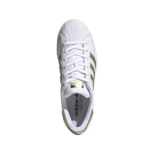 adidas Originals Women's Superstar Sneaker, White/Gold Metallic/White, 9.5 Adidas X Football Shoes
