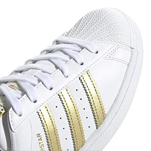 Adidas Harden Vol 3 Basketball Shoes adidas Originals Women's Superstar Sneaker, White/Gold Metallic/White, 9.5